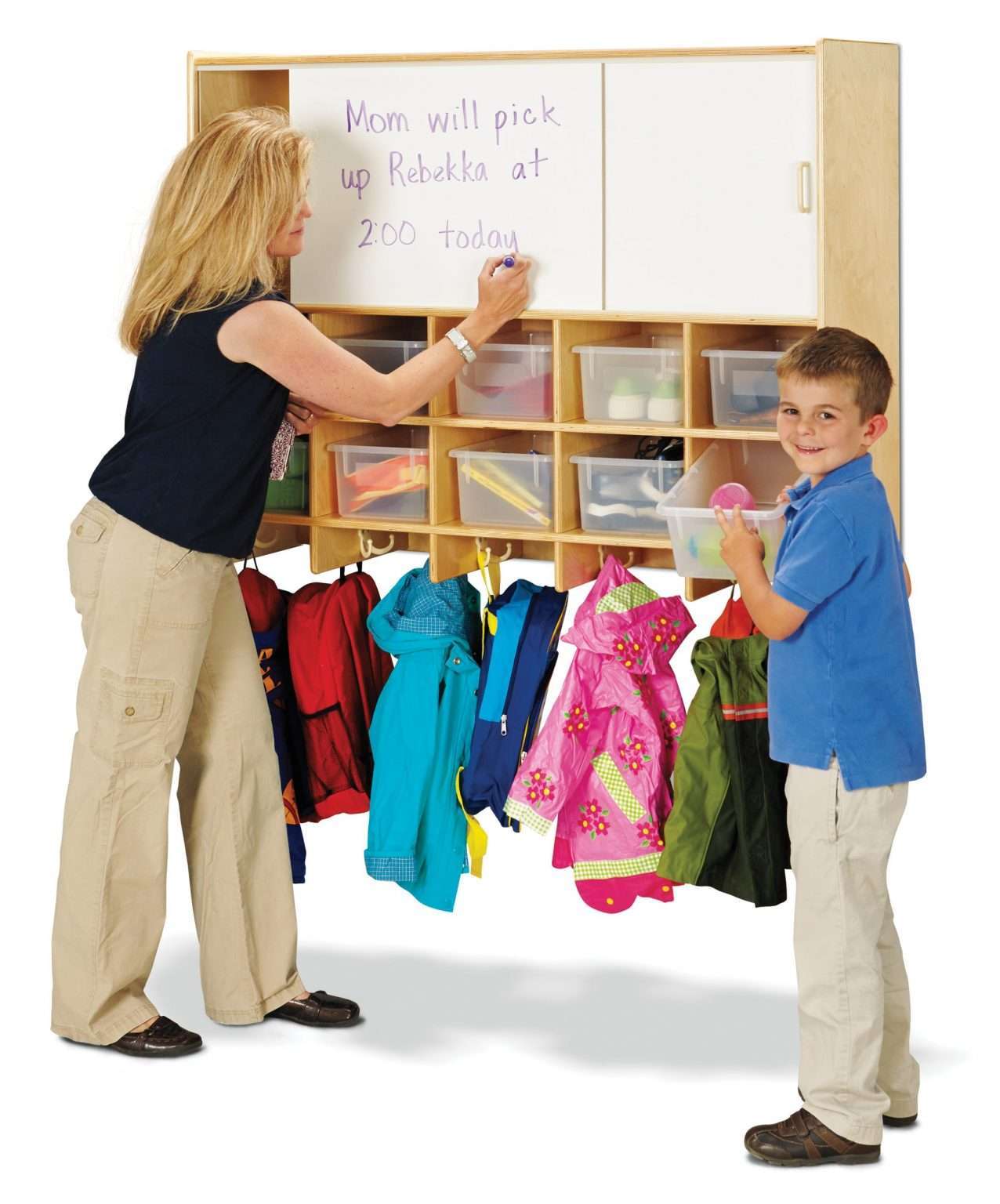 10 Section Wall Mount Coat Locker with Storage - Image 2