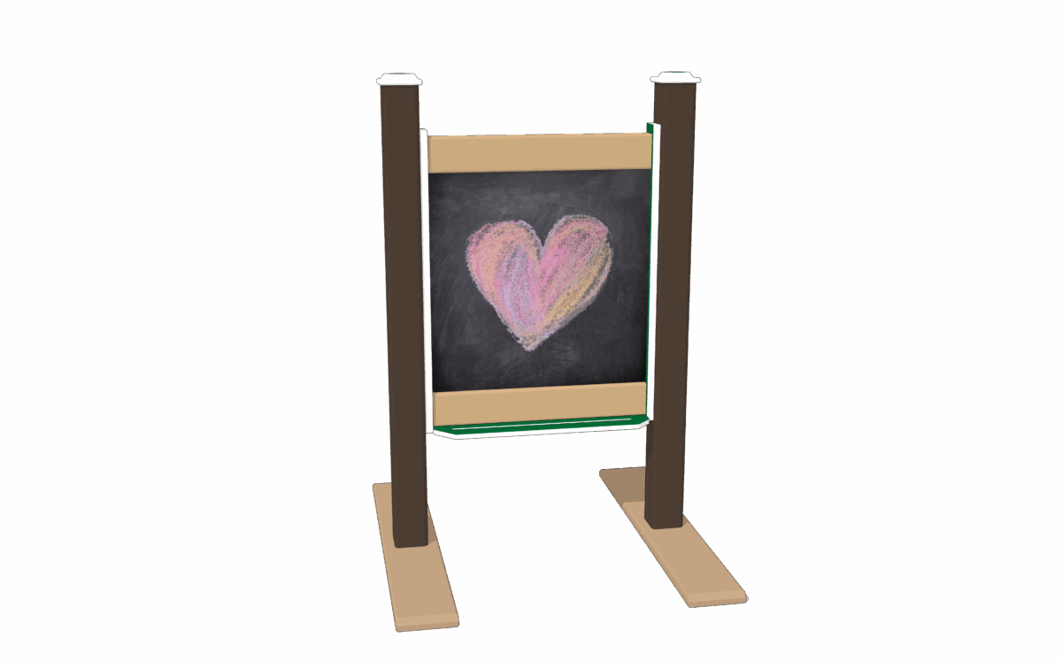 1 2 FT CHALK SINGLE PORTABLE 2020 2′ Wide Magnetic Chalkboards - Image 1