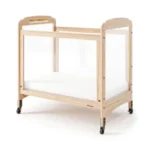 Serenity 4 Panel Clearview Fixed-Side Compact Crib, Natural