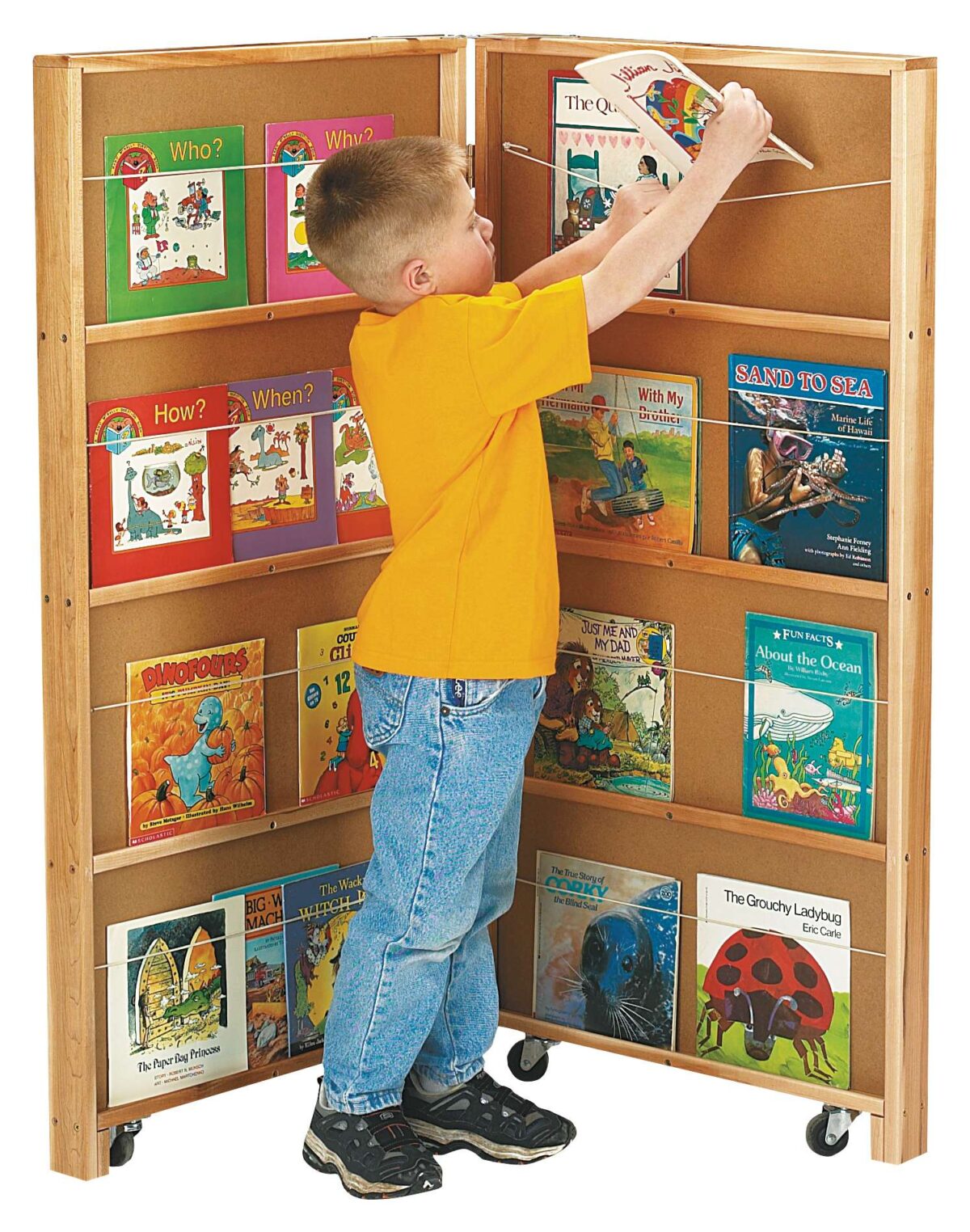 2671JC_wkid.jpg Mobile Library Bookcase - 2 Sections - Image 1