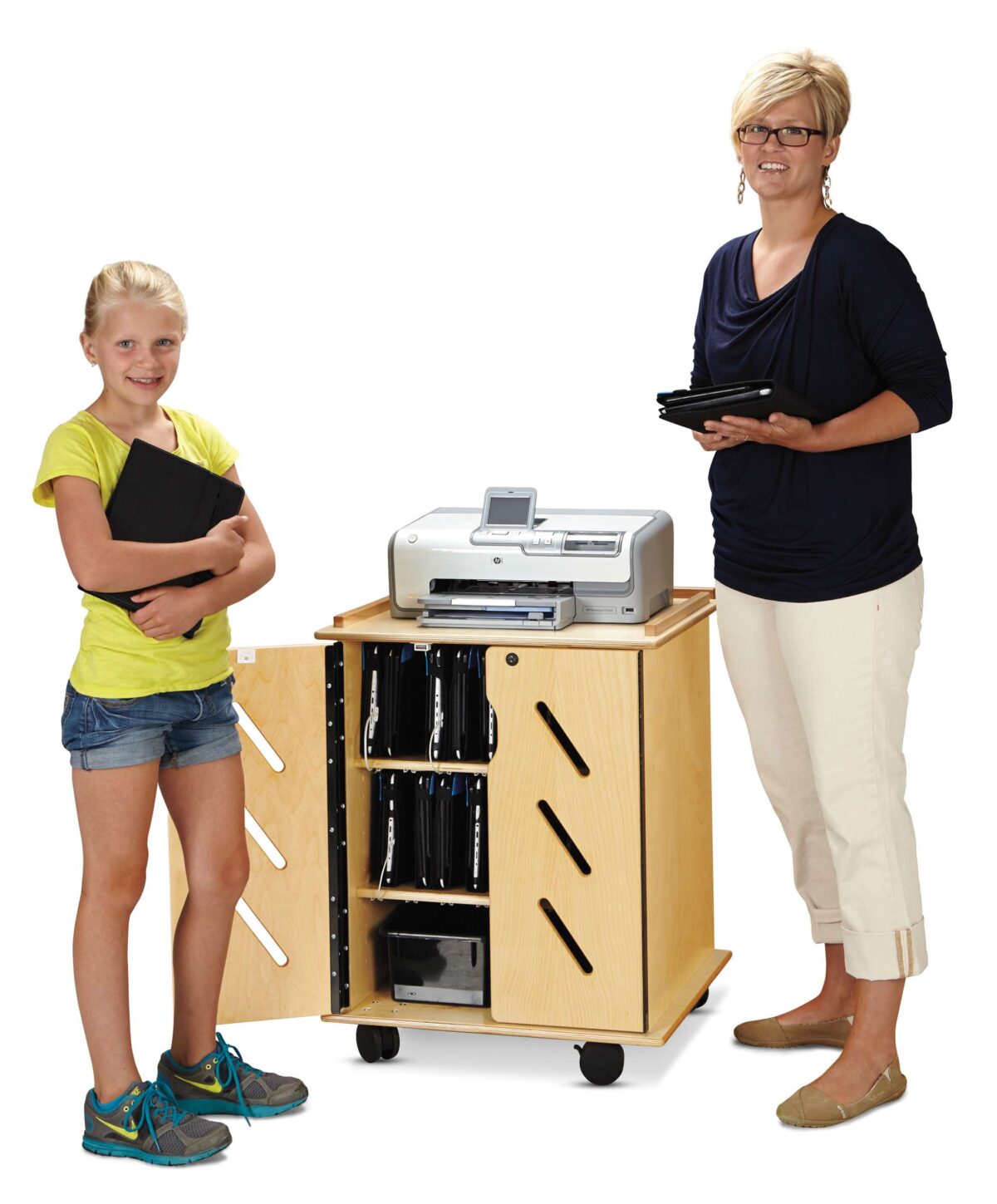 3400JC_wkid.jpg Laptop and Tablet Storage Cart - Image 1