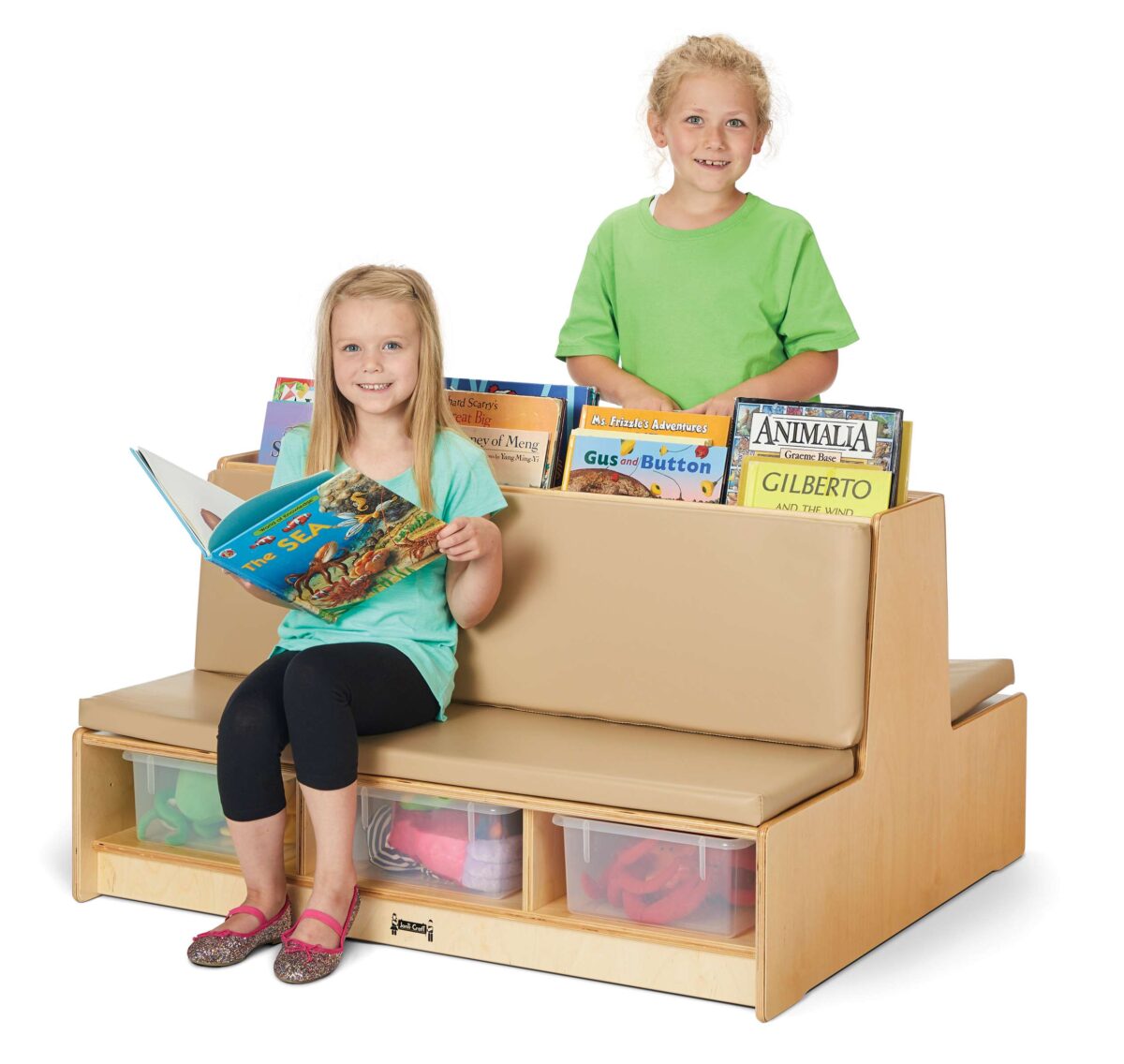 37430JC_wkids.jpg Read-a-Round Couch - Wheat - Image 1