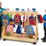 Mobile Backpack Cart – with Clear Cubbie-Trays