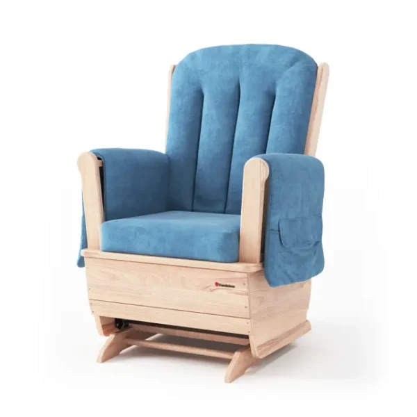 SafeRocker® Standard Rocker Glider, Natural/Blue
