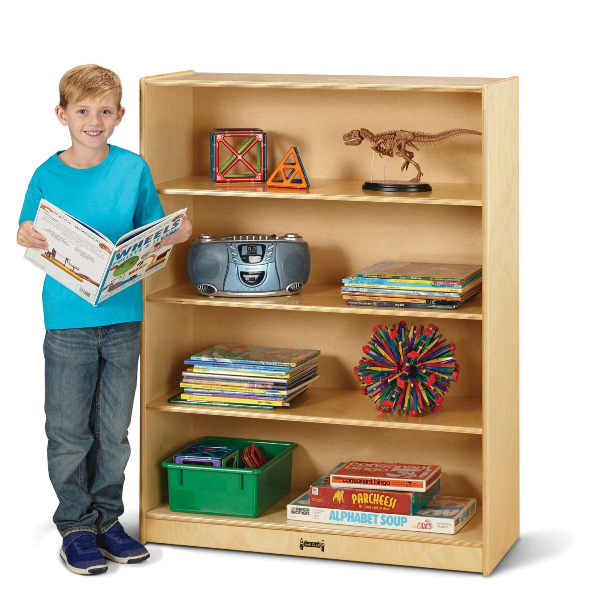 Tall Fixed Straight-Shelf Bookcase - Image 1