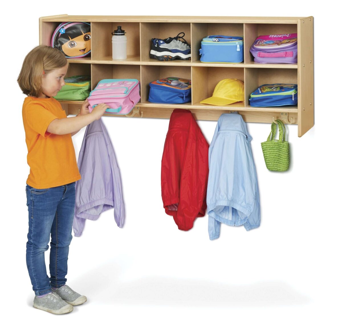 Young Time 10 Section Wall Mount Coat Locker - Image 2