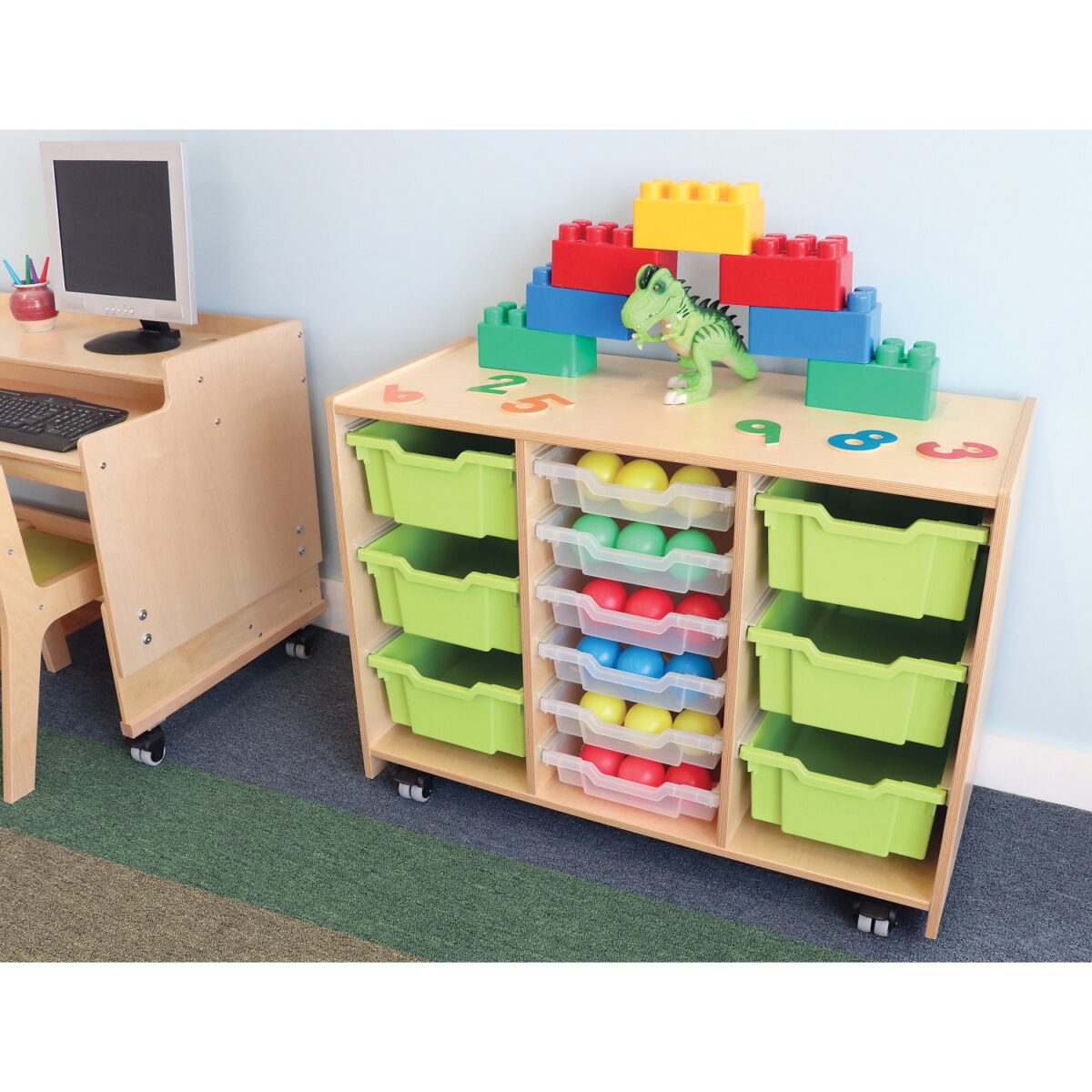 Whitney Plus Green Tray Storage Cabinet - Image 1