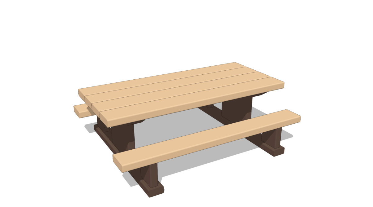 Picnic Table - 16H x 48L Recycled Plastic Picnic Table - Image 1