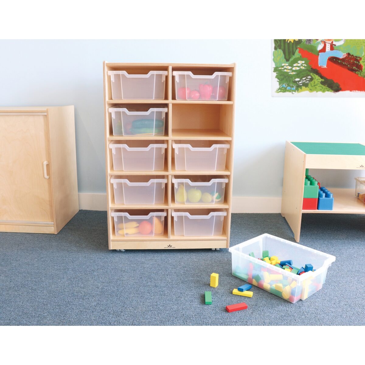 10 Cubby Mobile Tray Storage Cabinet - Image 1