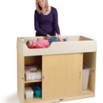 Diaper Changing Table with Woman and Infant