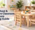 Preschool and daycare classroom furniture buying guide featuring child-size wooden tables and chairs